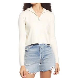 Cali Be 1/4 Zip Butter Lightweight Pullover Sweater